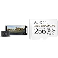 Garmin Dash Cam 67W & SanDisk 256GB High Endurance Video microSDXC Card with Adapter for Dash Cam and Home Monitoring Systems - C10, U3, V30, 4K UHD, Micro SD Card - SDSQQNR-256G-GN6IA