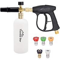 Chemical Guys EQP402 Snubby Pressure Washer Gun, Foam Cannon Attachment,  For Gas & Electric Pressure Washers