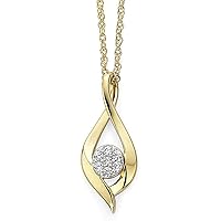 0.10 CT Round Cut Created Diamond Twist Infinity Pendant Necklace 14k Yellow Gold Over