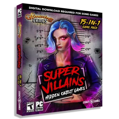 Amazing Hidden Object Games for PC: Supervillains, 15 Game DVD Pack + Digital Download Codes (PC)