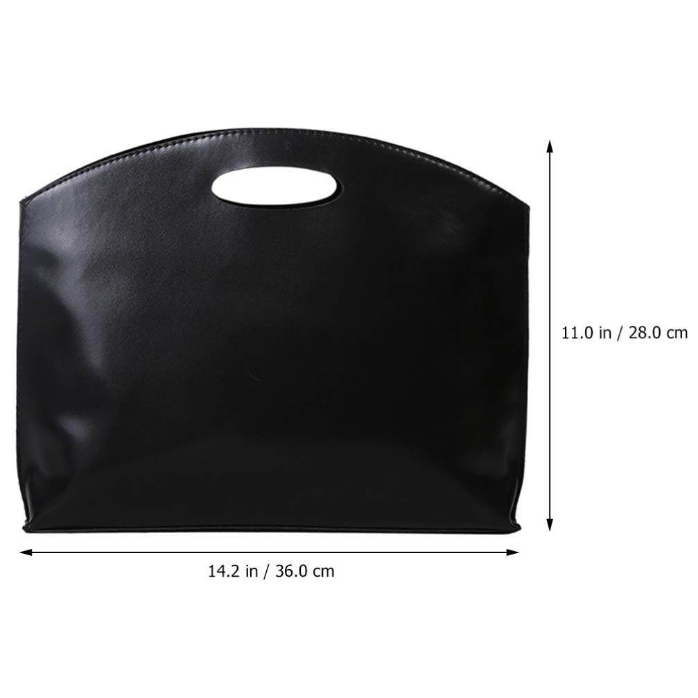 BESTOYARD PU Leather Briefcase Portable Fashion Letter Files Sundries Laptop Holder Handbag Big Capacity Attache Case Stationery Supplies for Women Men