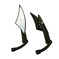 One Pair Black CNC Spear Sickle Mirrors Compatible for 2013 Harley-Davidson Blackline Hard Candy Custom FXS