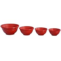 Le Creuset Silicone Prep Bowls, Set of 4 - 1/4c, 1/3c, 1/2c & 1 cup, Cerise