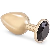 Gold Metal Adult Sex Toys & Games - Small, Medium, Large Sizes Stylish Butt Plug with Colorful Jewel - Sexual Stimulation Device for Men and Women - Versatile Pleasure