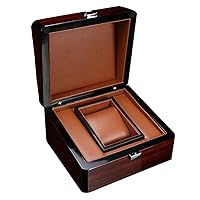 Vintage Wooden Watch Boxes Single Wrist watch Collection Square Showcase for Shop Display