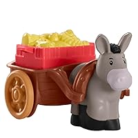 Replacement Parts for Fisher-Price Little People Christmas Manger Scene Nativity Set - HMX70 ~ Gray Donkey Pulling Brown Cart with Basket of Food ~ Works Well with All Little People Sets!