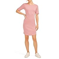 Three Dots Women's Boat Neck Curved Hem Dress