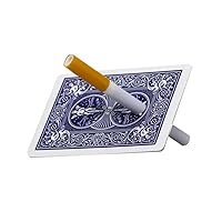 MilesMagic Magician's Cigarette Through Card Gimmick Close Up Cig Thru Bicycle Cards | Stage Magic | Street Magic | Real Mentalism Effect Magic Trick (Blue)