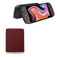BoxWave Case Compatible with OneXPlayer One-Netbook 4S - Velvet Pouch Stand, Velour Slip Sleeve Built-in Foldable Kickstand - Burgundy