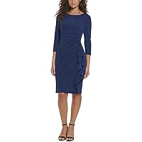 Jessica Howard Womens Gathered Knee Length Cocktail and Party Dress