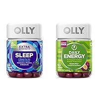 OLLY Sleep & Energy Gummy Bundle with Melatonin, Vitamin B12, 50 & 60 Count