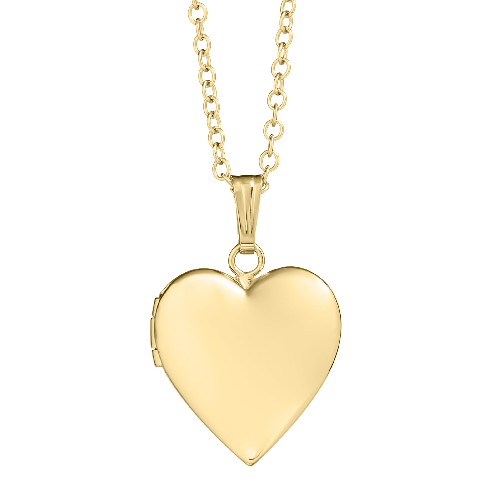 Amazon Essentials Girls Polished Heart Locket (previously Amazon Collection)