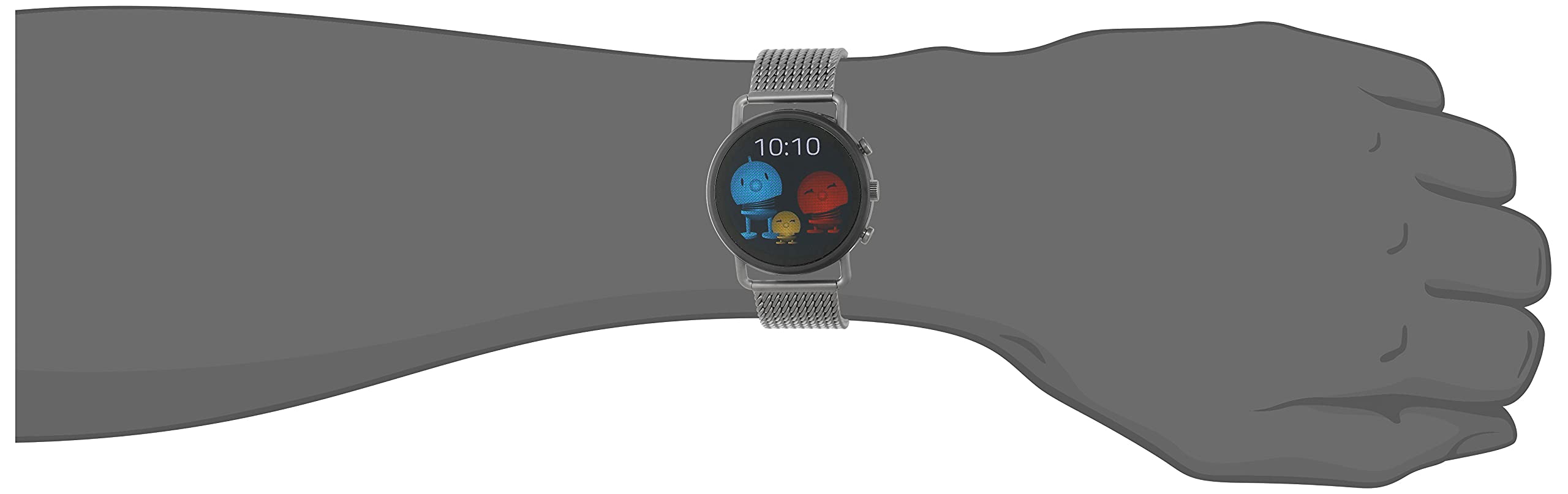 Skagen Connected Falster 3 Gen 5 Stainless Steel Mesh Touchscreen Smartwatch, Color: Gunmetal (Model: SKT5200)