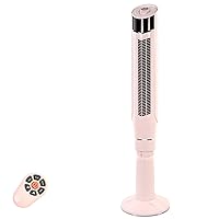 R.W.FLAME Tower Fan, Standing Fan Oscillating, Quiet Cooling Portable Bladeless, Quiet Floor Fan with Remote, 8 Speeds, 3 Modes, 24H Timer for Bedroom, and Home Office Use, Room Fan (59-inch, PINK)