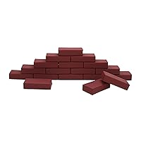 Factory Direct Partners 13335-BY SoftScape Brick Building Block Set, Stacking Soft Foam Bricks for Toddlers and Kids; Growing Imaginations and Motor Skills (18-Piece) - Burgundy