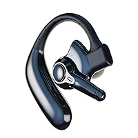 Dual-Mic AI Noise Cancelling Bluetooth Headset for Cell Phones, 10 Days Standby 30Hrs HD Talktime Bluetooth Earpiece IPX6 Waterproof Ultralight for Driving/Truckers/Business, Black