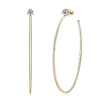 AINUOSHI Sterling Silver Earrings for Women, Hoop Stud Earrings With Moissanite Diamond, Jewellery Gifts for Her Women Mum Chirstmas Birthday Present