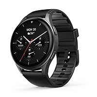 Hama Smartwatch 8900 with GPS, Waterproof IP68, Phone Function (AMOLED Touch Display, Voice Control, Sports Modes, Sleep Tracker, Heart Rate Monitor, WhatsApp, Running Watch, Heart Rate Monitor,