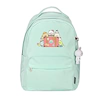 Anime Sumikkogurashi Backpack with Rabbit Pendant Women Rucksack Casual Daypack Bag Green / 3