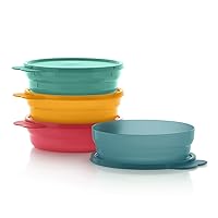 Tupperware Brand Microwave Reheatable Cereal Bowls (500mL/2 Cup) + Lids - Dishwasher Safe & BPA Free - Airtight, Leak-Proof Food Storage Containers Tupperware Brand Microwave Reheatable Cereal Bowls (500mL/2 Cup) + Lids - Dishwasher Safe & BPA Free - Airtight, Leak-Proof Food Storage Containers