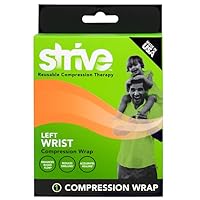 Left Wrist Compression Wrap, Joint Pain Relief and Muscle Recovery for Sports and More, For Men or Women, Reusable, Made in the USA