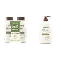 Daily Moisturizing Body Washes with Prebiotic Oat (18 fl oz, Pack of 2) and (33 fl oz)