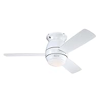 Westinghouse Lighting 72180 Halley 112 cm White Indoor Ceiling Fan, Light Kit with Opal Frosted Glass