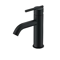 Parma 1H Lavatory Faucet w/Metal Touch Down Drain & Optional Deck Plate Included 1.2gpm, Satin Black​