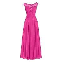 AnnaBride Mother ofThe Bride Dress Beaded Chiffon Formal Wedding Party Gown Prom Dresses Fuchsia US 18W