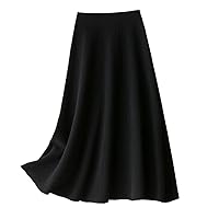 100% Wool Skirt Female Autumn Winter Bag Hip Solid Color Knitted Cashmere Skirt
