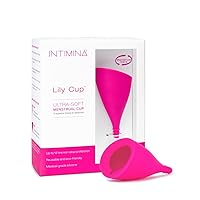 Intimina Lily Cup - Ultra-Soft Menstrual Cup, Reusable Period Protection, Thin Menstrual Cup for up to 8 Hours, Medical-Grade Silicone Women’s Period Care (B)