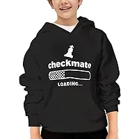 Unisex Youth Hooded Sweatshirt Chess Checkmate Cute Kids Hoodies Pullover for Teens