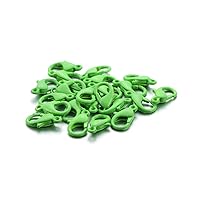20pcs/Pack Colored Metal Lobster Clasps, Lanyard Snap Clips with Key Rings,for Bag Key Chains Connector,Jewelry Making Accessories (Green, 14×7mm)