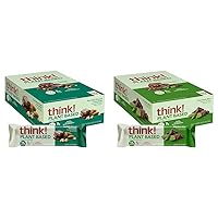 think! Vegan High Protein Bars Sea Salt Almond Chocolate & Chocolate Mint, 13g Protein, 10 Count