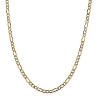 14ct Solid Lobster Claw Closure Gold 4.5mm Pave Curb Chain Bracelet Jewelry for Women - Length Options: 18 20 23