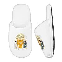 Anime Print Memory Foam Slippers - Cute Popcorn Slippers - Graphic Slippers