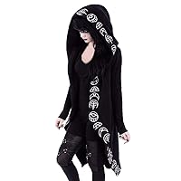 TWGONE Gothic Clothes for Women Plus Size Cloak with Hood Halloween Cardigan Hooded Cloak Fall Punk Clothes Womens Fashion