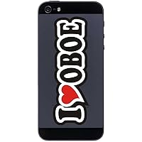 I Love Heart Decal Sticker mobile phone skin 70 mm I LOVE OBOE