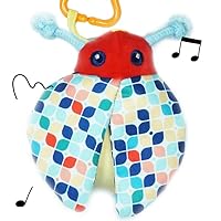 Soothe&Sense Baby Crinkle Toys Hanging Stuffed Animal Rattle with Taggies, Soft Sensory Plush for Newborn 0+ Months, Car Seat Stroller Crib Play Gym (Ladybug)