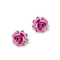 FAIRY COUPLE Stud Earrings for Women Girls Gold Plated Rose Flower