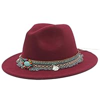 Kids Fedora Hat Children Felt Panama Cap Wide Brim with Tassel Belt for Girls Boys