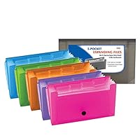 BAZIC 13-Pockets Coupon/Personal Check Size Expanding File for School, Home, or Office Organization (Assorted Colors)