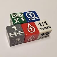 Essential Token Dice Set Compatible with Magic: The Gathering (Treasure, Clue, Food, Blood & Creature Token Dice)