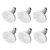 Simple Deluxe Ceramic Heat Emitter 100W 6-Pack Reptile Heat Lamp Bulb No Light Emitting Brooder Coop Heater for Amphibian Pet Snake Turtle & Incubating Chicken, No Harm, Color White