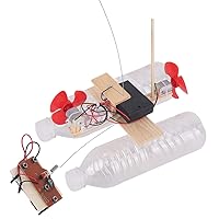 Wooden Electric Wind Powered Boat Model Kit, Science Experiment Kit for Youth Age, Wireless Remote Control Wind Boat Stem Project, Educational DIY STEM Set for Youth