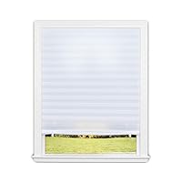 No Tools Original Light Filtering Pleated Fabric Shade White, 36 in x 72 in, (Pack of 2)