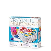 4M Crystalite Trinket Box by Little Craft Kits, Create Your Very Own Heart Shaped Trinket Box Covered in Colorful Crystal Beads, Ages 5+