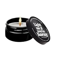 Massage Candle Light Me if You're Horny Vanilla Creme - 1.7 Oz Funny Dirty Candle for Boyfriend Girlfriend, Wife, Husband, Gift, Birthday, Anniversary, Christmas, Valentine
