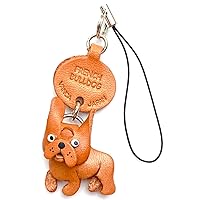 French Bulldog Leather Dog mobile/Cellphone Charm VANCA CRAFT-Collectible Cute Mascot Made in Japan
