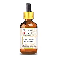 Pure Angelica Essential Oil (Angelica archangelica) with Glass Dropper Steam Distilled 2ml (0.06 oz)